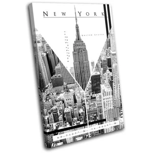 New York NYC Abstract City SINGLE CANVAS WALL ART Picture Print - Picture 1 of 1