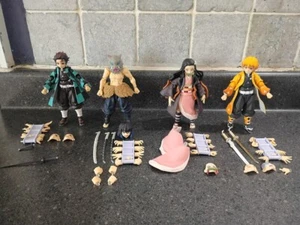 Figma Demon Slayer Tanjiro 498 , Inosuke 533, Nezuko 508, Zenitsu 522 Complete - Picture 1 of 9