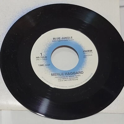 Merle Haggard Blue Jungle Me And Crippled Soldiers 1990 Curb 45 RPM  - Image 1 of 4