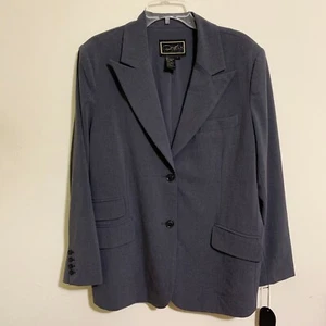 Diane Gilman The Perfect Blazer Womens Size Large Gray Career Work - Picture 1 of 8