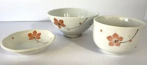 Daiso Japan Ceramic Sakura Bowls & Dishes Set Of 3 Dishwasher & Microwave Safe20 - Picture 1 of 10