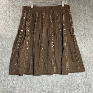 Venezia Skirt Womens Extra Large XL Brown Beaded Sequins Boho Festival Coastal - Picture 1 of 11