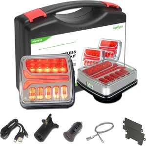 Funk Anhängerbeleuchtung Magnet LED Abschlepplicht Set Wiederaufladbar - LKW Wohnmobil Boot - Bild 1 von 12