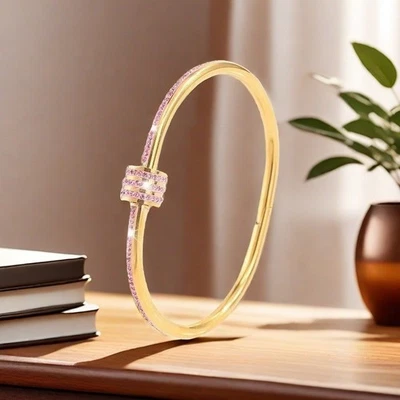 Elegantes Rotgold Voll Diamant Armband Edelstahl für leichte gesellschaftliche - Bild 1 von 4