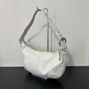 Coach Handtasche Handtasche weiß Leder mittelgroß 9464 Hobo Soho Schultertasche Y2K - Bild 1 von 24