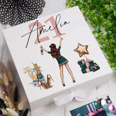 Personalised Any Age Birthday Gift Keepsake Memory Box 18th, 21st, 30th UV-9 - Image 1 of 4