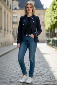 Damen-Blazer, Größe 38, marine, aus Polyester Gabardine - Bild 1 von 2