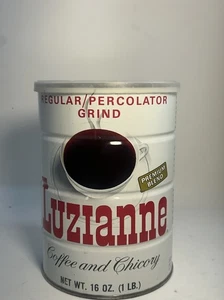 Vintage 1967 GEÖFFNETE Luzianne Kaffee & Chicorée Blechdose 1 Pfund normaler Mahlgrad selten - Bild 1 von 7