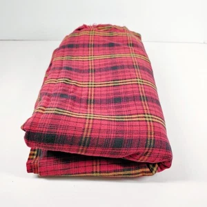 Karo Baumwolle Flanell Stoff Vintage gewebt rot schwarz Tartan 2,66 Yards 58" breit - Bild 1 von 5