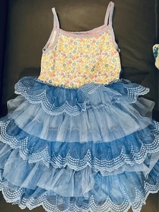 Matilda Jane Mädchen Kleid Gr. 6 Make A Wish blau Rüschen schöner Neuzustand - Bild 1 von 4