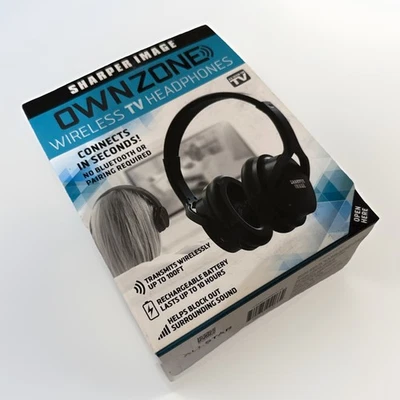 Sharper Image OWN ZONE Wireless TV Headphones 30603 Black – New, Open Box - Image 1 of 4