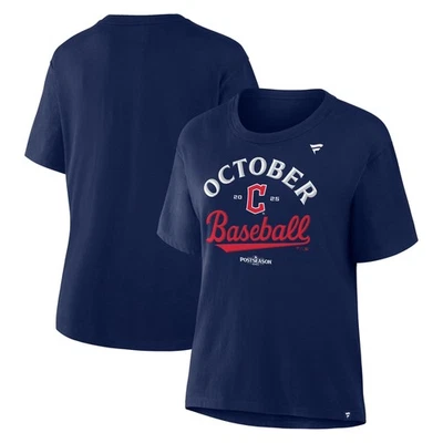 Women's  Navy Cleveland Guardians 2025 MLB Postseason Locker Room T-Shirt - Image 1 of 3