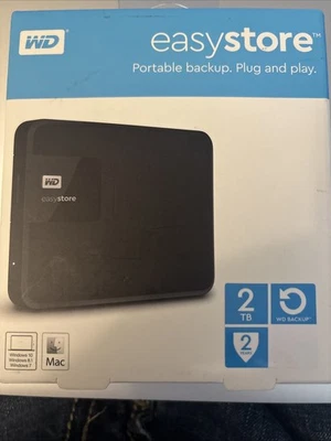 Western Digital WD Easystore 2TB External USB 3.0 HDD WDBKUZ0020BBK-WESN New - Image 1 of 4