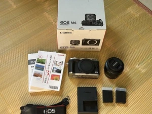 Canon EOS M6 Mirrorless Camera Body EF-M Mount APS-C Sensor 2 Batteries - Picture 1 of 9