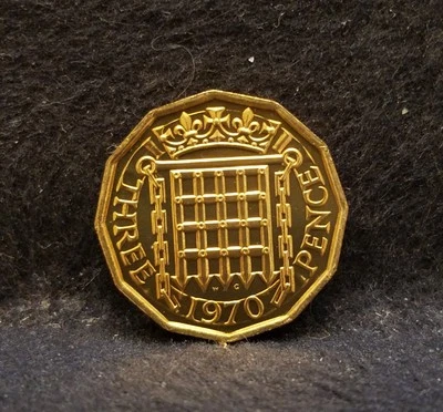 1970 Great Britain 3 pence, Tudor portcullis, GEM proof, KM-900 (GB12) - Image 1 of 4