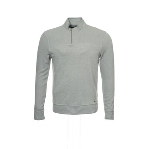 INC International Concepts Light Gray Heather Half Zip Sweatshirt 1/2 S $50 - Picture 1 of 4