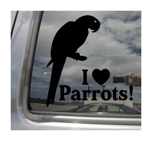I Heart Parrots - Love Bird Pet Parrot Car Vinyl Decal Window Sticker 50008 - Picture 1 of 1