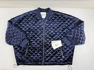 DKNY Sport Quilted Crushed Velvet Full Zip Solid Color Women's Coat NWT - Picture 1 of 4