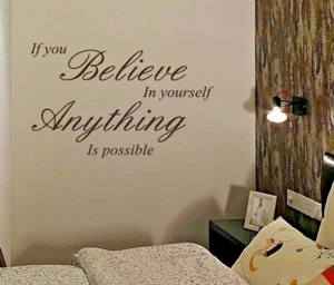 Wall Quotes Sticker 'If you believe' Wall Sticker, DIY Wall Decal HIGH QUALITY - Picture 1 of 9