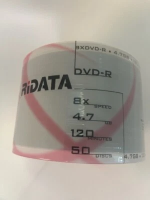 100pcs Ridata DVD-R,8X,120min, 4.7GB, White Inkjet Hub Printable FREE 2 DAYS AIR - Image 1 of 2