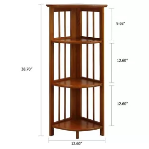 Bookcase Corner Shelf Cabinet Folding Knick Knack Office Plant Storage Furniture - Picture 1 of 5