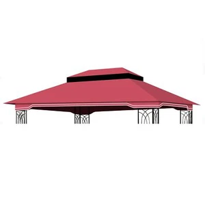 10x12 Ft Outdoor Patio Gazebo Replacement Canopy,Double Tiered Gazebo Tent Roof - Picture 1 of 6