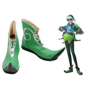 IN STOCK OW Winter Wonderland Jingle Tracer Lena Oxton Cosplay Shoes Short Boots - Picture 1 of 5