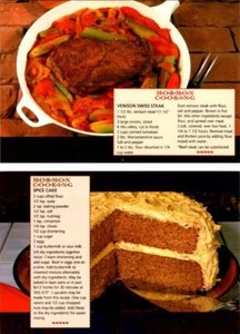 2~4X6 1993 Postcards  MORMON COOKING  Venison Swiss Steak & Spice Cake Recipes - Picture 1 of 5