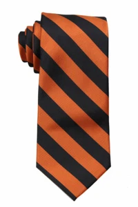 Clubes de negocios con corbata clásica a rayas naranja y negra para hombre - Imagen 1 de 1