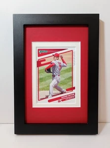 Placa de tarjeta de béisbol Shohei Ohtani Los Angeles Angels enmarcada 2021 Donruss #199 - Imagen 1 de 4