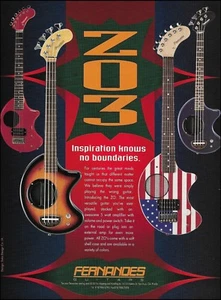 1995 Fernandes Guitars ZO-3 series original advertisement 8 x 11 guitar ad print - Picture 1 of 3