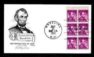 1036A 4c Stamp (1958) PRESIDENT ABRAHAM LINCOLN FDC By The Art Master Cachets - Picture 1 of 1
