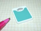 Miniature Turquoise and White Metal Bathroom Scale, High Detail: Dollhouse 1:12