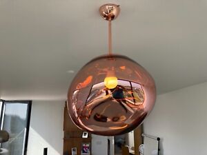 Stunning Copper/Amber Melt ing Lava Pendant Light Large 36cm