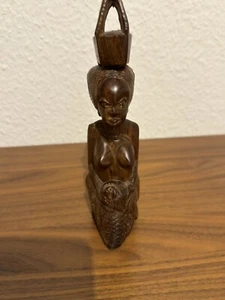 Afrikanische Frauen-Figur Holz 22 cm - Bild 1 von 5