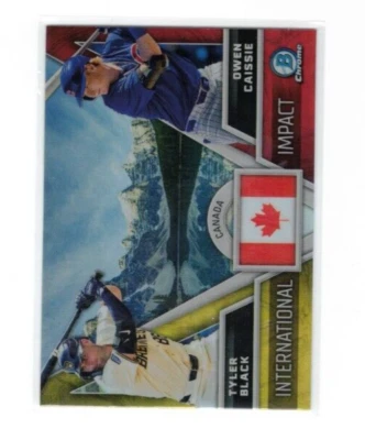 2024 Bowman Chrome - International Impact #II-25 Tyler Black, Owen Caissie (RC) - Image 1 of 2