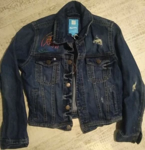 SMURFS Kids GAP Rainbow Jeans Jacket 10-11 years - Picture 1 of 6