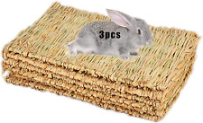 Grass Mat Woven Bed Mat for Small Animal Bunny Bedding Nest Chew Toy Bed Play To