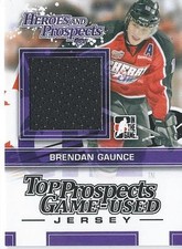 2013-14 ITG Heroes & Prospects BRENDAN GAUNCE #TPM-09 Top Prospects Game Used