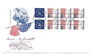 1893a 18c Flag/Mountain booklet pane of 8, Elite FDC - Picture 1 of 1