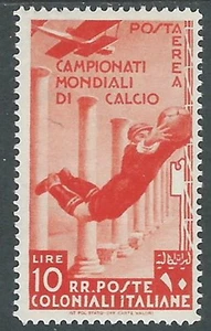 1934 EMISSIONI GENERALI POSTA AEREA MONDIALI DI CALCIO 10 LIRE MH * - I41-7 - Picture 1 of 1