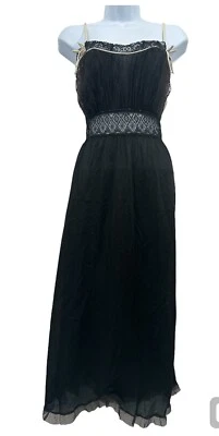 Vestido sin cordones vintage de encaje años 60, S/M delicado Winsigoth negro de encaje Foto 1 de 4