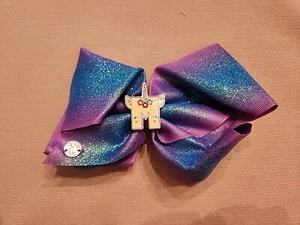 JOJO BOW -M Unicorn Initial (sparkly blue and purple) - Picture 1 of 8