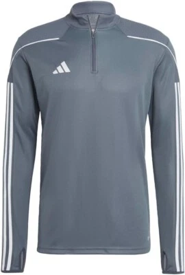 NEW adidas Men's Tiro23 League Training Top Quarter Zip, Gray, Medium Extra Tall - Image 1 of 3