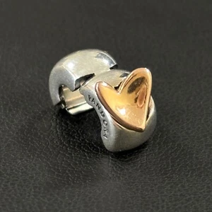 Original PANDORA Charm Clip Herz MET Silber 925 ALE #1798 - Bild 1 von 5