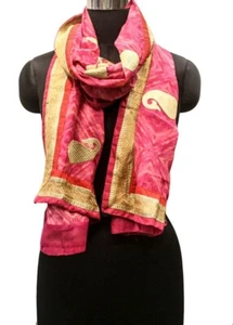 Dupatta Scarf Vintage Indian Embroidered Long Stole Shawl Woman Hijab LD6237 - Picture 1 of 9