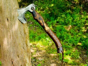 Handgefertigte Wikingeraxt Kohlenstoffstahl schöne Axt Custom nordische Axt Wikinger Valknut. - Bild 1 von 12