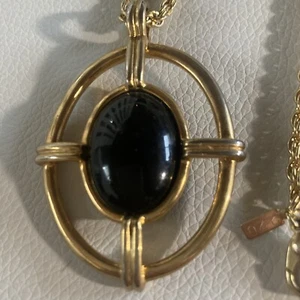 "Collar Carol Dauplaise oro negro 22"" vintage" - Imagen 1 de 7