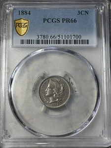 1884 Proof 3CN PCGS PR-66 Three Cent Nickel - Picture 1 of 4