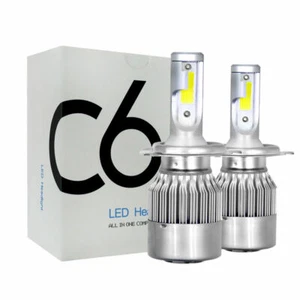 H4 BI XENON HI/LOW BEAM C6 72W LED CONVERSION HEADLIGHT KIT XENON WHITE 6000K - Picture 1 of 4
